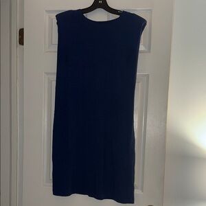 Blue Sheath Dress with Crew Neck for Casual Wear